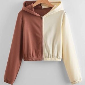 ROMWE Long Sleeve Crop Hoodie